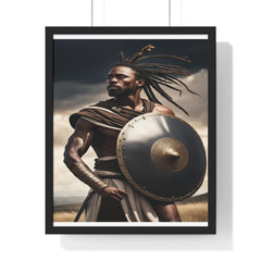 African Wall Art, Black Warrior Poster, Vertical Framed Poster, Home and Living Decoration, Aesthetic Wooden Frame Poster
