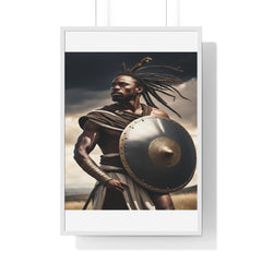 African Wall Art, Black Warrior Poster, Vertical Framed Poster, Home and Living Decoration, Aesthetic Wooden Frame Poster