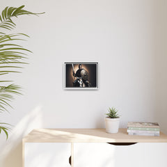 Warrior with Shield on Horseback  Matte Canvas, Framed (Multi-color)